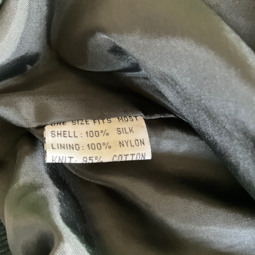 Vintage Silk Bomber Jacket‎ Womens OSFM Green Floral Rose Cherry Fruit Print - Picture 3 of 11